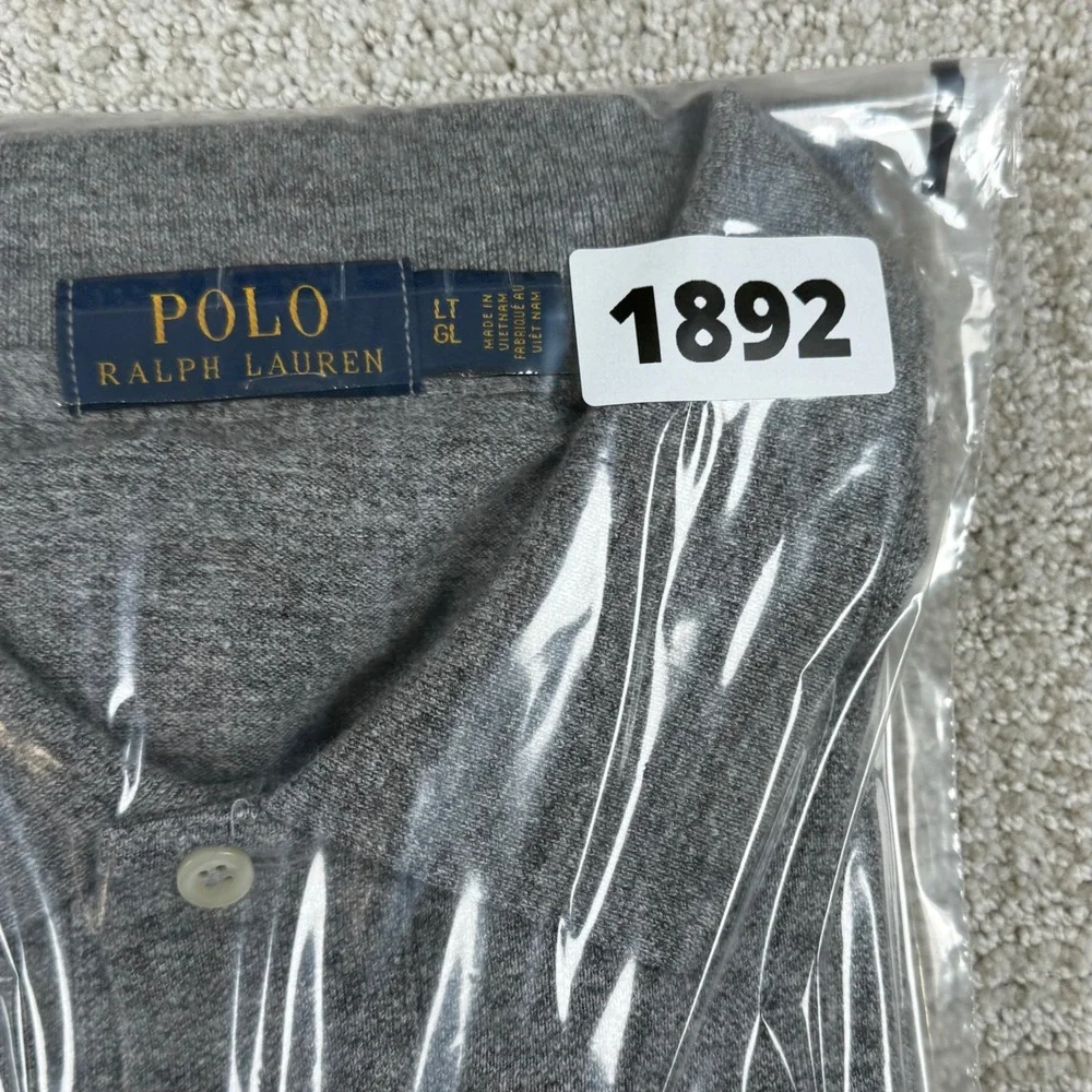 Polo Ralph Lauren Mens LT Grey Heather Short Sleeve Pony Logo Polo Shirt